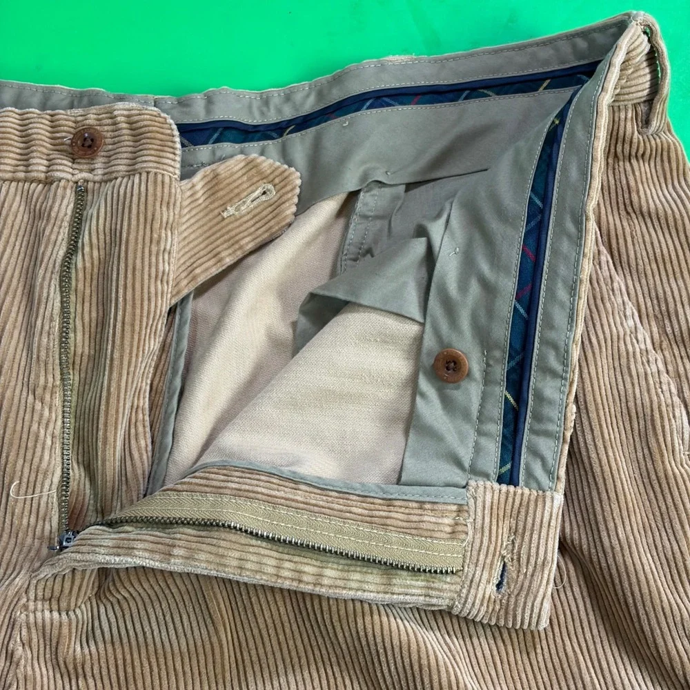 Polo Ralph Lauren Preston Pant Mens 42/32 Tan Corduroy Straight Leg 100% Cotton